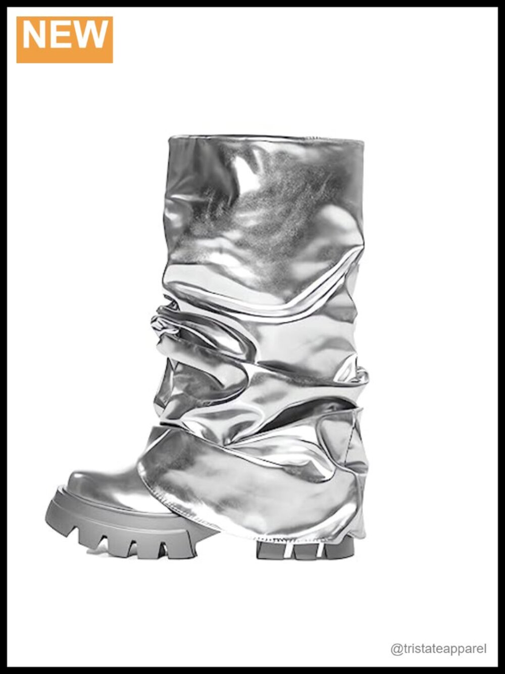 Vegan Synthetic Ruched Mid-Calf Boots Block Heel Pull On